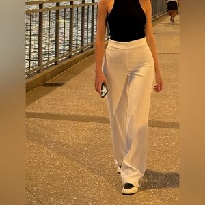 Zara Cream Wide-Leg Pants
